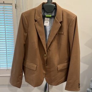 NWT JCrew Factory “Original Schoolboy Blazer” in Camel wool.